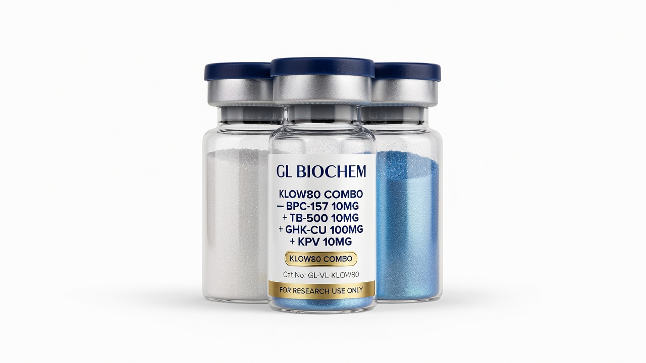 KLOW80 Combo — BPC-157 10mg + TB-500 10mg + GHK-Cu 100mg + KPV 10mg x 10 vials each vial